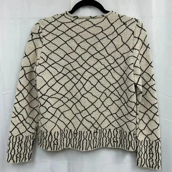 Rachel Comey Baby Alpaca Striped Black & White Boxy Long Sleeve Knit Sweater XS - Picture 2 of 6